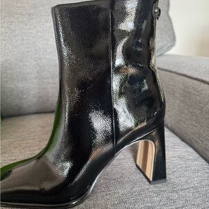 Black patent ankle boot